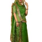 Forest Green Sikhiya Work Rajputi Poshak Set (Unstitched) | Traditional Real Work, Bamber Satin | Jaipurio Ethnic Wear